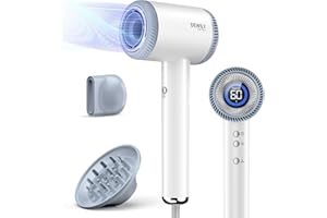 DEWILY Asciugacapelli Ionico Ad Asciugatura Rapida Professionale -110.000 giri/min, 300 milioni di ioni,Diffusore e Concentratore, Phon Capelli con motore brushless