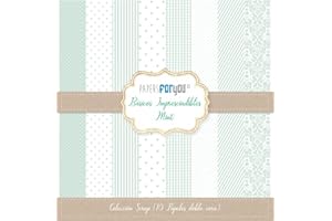 PAPERSFORYOU Papers For You Colección 10 Papeles Scrap doble cara 180gr 12"x12" Básicos (Verde Menta)