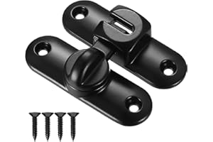 BJBJJIU Zamek przesuwny, rygiel do drzwi przesuwnych, zamek do drzwi przesuwnych, zamek do drzwi przesuwnych, 90/180 stopni, zamek zasuwowy do bramy stodoły, ogrodu i okien (czarny)