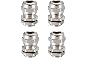 ORTAVA 4 pezzi di pressacavo M12, passacavo, passacavo impermeabile, connettori per cavi PG7, realizzati in ottone di alta qualità, per cavo di collegamento da 3 a 6,5 mm
