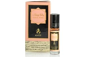 AYAT PERFUMES – Huile Parfumée Musc YANA PINK 6 ml aux Notes Sucrées Chaleureuses de Vanille Ambre et Bois de Santal Sans Alcool – Parfum Oriental Femme – Fabriqué à Dubaï