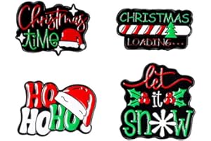 GAGALU 4 Pcs Christmas Enamel Pins Cartoon Christmas Tree Hat Brooches Lapel Badges Accessories Backpack Decorations Gift for Friends