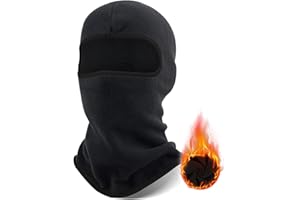 SEFIRST Cagoule Moto Polaire Balaclava Hiver, Masque De Ski, Coupe-Vent Cagoule Multifonction, Chaud ＆ Couvre-Visage Respirant pour Homme Femme, Masque Cache-Cou pour la Cyclisme, Noir, Taille Unique