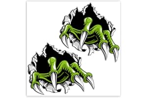 SkinoEu® 2 x PVC Laminado Pegatina Adhesivos Garras Monstruo Rasguño Monster Claws para Autos Coches Motos Ciclomotores Bicicletas Ordenador Portátil Regalo B 135