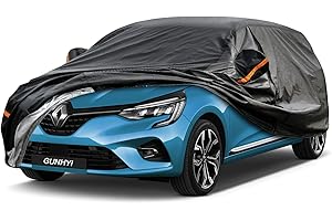 Funda Coche Exterior GUNHYI, con 7 Capas de Material Impermeable y Transpirable, Cubierta para Coche es Ideal para Hatchback (360 a 415 cm) en Invierno, protegiendo contra la Lluvia y la Nieve 2M