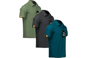 ZITY 3 Pack Polo Uomo Manica Corta Tshirt Traspirante ad Asciugatura Rapida Uomo Polo Estiva Camicia Sportiva Casual Camicia da Golf Regular Fit