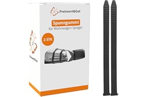 ‎PREISWERT & GUT Preiswert&Gut Spanngummi 2er Set für Wohnwagenspiegel zuschneidbar 34x2cm geeignet für Außenspiegel Caravan und Fahrschulspiegel universell nutzbar 3–4 mm stark Ersatzgummi für Spiegelverlängerungen