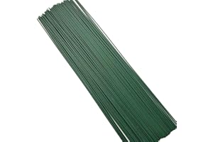 BULZEU Floristen-Draht, grüne Floristen, dicker Stiel, Floristikschnittdraht, Blumen-Pflanzenpfähle, 40,6 cm, 50 Stück, künstliche Blumen, handgefertigt, zum Basteln (50 Stück)