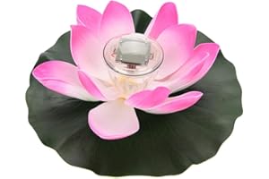 ‎FDIT wasserdichte Solar Power Multi-Colored LED Farbe Ändern Lotus Schaum Blume Lampe Outdoor Schwimm Garten Pool Teich Licht MEHRWEG VERPACKUNG socialme-eu(Buntes Rosa)