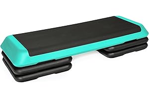 TREXO step d'exercice aérobique pour le cardio-training Hauteur réglable 10-15-20 cm Grande table 109 x 41 cm Durable Matériaux de haute qualité Exercice jusqu'à 250 kg VERT