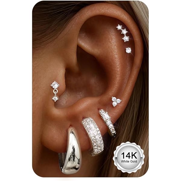 YADOCA Orecchini a cerchio piccoli in argento sterling 925