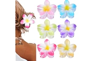 ZSPERKLA 6 Stück Blumen Haarspangen Groß Haarklammer Rutschfest Acryl Haarklammern Haar- Accessoires für Mädchen Frauen