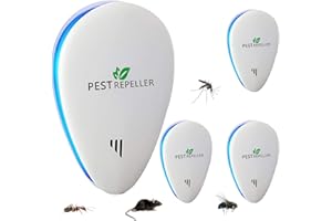 AILEDA 4 Stück Mückenschutz Steckdose,Ultraschall-Schädlingsvertreiber,Elektronische Insektenschutz für Drinnen Mücken,Mäuse,Spinnen,Kakerlaken,Insekten,Flöhe,Motten