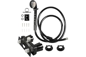 kingsea Pommeau de douche pour camping-car avec tuyau et robinet de douche pour camping-car, bateau, non métallique - Noir