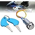 Ymiko 2 Wire Key Ignition Switch locking Keys Lock Base Ignition Key Switch Replaces For Mobility Electric Scooter ATV Moped Kart