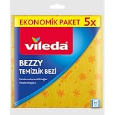 Vileda 169680 Bezzy Temizlik Bezi, 5'Li Paket, Sarı
