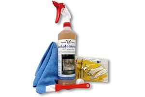 PandaCleaner Kit de nettoyage pour four et barbecue avec pinceau et chiffon - 1000 ml - Qualité supérieure - Pour four et barbecue