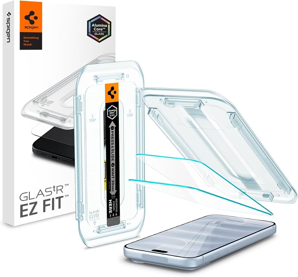 Spigen iPhone 18 Pro / 17 Pro / 17/16 Pro ile Uyumlu Ekran Koruyucu Cam Kolay Kurulum Glas.tR EZ Fit (2 Adet) - AGL07928