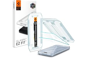 Spigen EZ Fit Skärmskydd [2P] för iPhone 18 Pro, 17 Pro, iPhone 17 | iPhone 16 Pro, härdat glas, enkelt installationskit, skalvänlig, touch-responsiv, reptålig