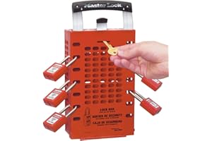 MASTER LOCK Caja de candados en grupo, para montar en pared o para llevar de un lugar a otro Latch Tight™ - Rojo