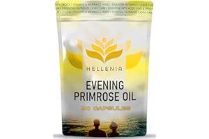 Evening Primrose Oil 1000mg Capsules | High in Omega 6 | Pure Cold Pressed | 90 Capsules - Supplement for Women's Health | High Strength Evening Primrose Oil - Made for Hellenia