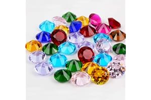 ToBeIT Acryl Diamanten bunt ca. 145 Stücke 20mm Diamantkristalle Transparent Kristall- Transparente Tischdeko Streudeko Hochzeit Deko(20mm Diamanten bunt)