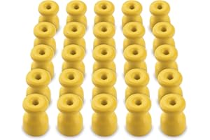 Amarcords - Abrazadera de cable grande con tornillos y tacos. 25 aisladores de porcelana de colores antiguos para instalaciones de cable trenzado de pared de color AMARILLO