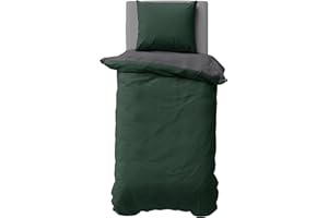 one-home Biber Bettwäsche Winter Baumwolle Uni Kuschelig Flauschig Warm Weiche Fein-Biber, Farbe:Grün, Größe:135x200 cm und 80x80 cm