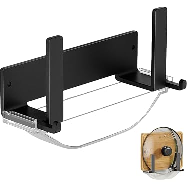 Set Di 2 Organizzatori Da Cucina In Metallo Nero Per Taglieri E Coperchi – 21x15x14,5 Cm, Salvaspazio