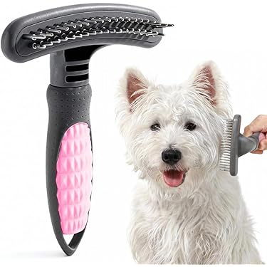 BluePet Vachtontwarraar ontwarrende ontklitter voor lang haar honden en katten, hoogwaardige hondenstrikjes met twee rijen pinnen, lost knopen (Roze BluePet Vachtontwarraar ontwarrende ontklitter voor lang haar honden en katten, hoogwaardige hondenstrikjes met twee rijen pinnen, lost knopen (Roze
