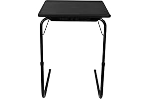TABLE BUDDY | Adjustable multi position portable folding table mate for dining, workstation, bed tray, work, watch tv, study, outdoor and office furniture (Black)