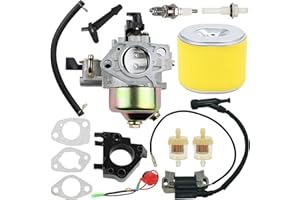 ZAMDOE GX340 GX390 Kit de carburador de Repuesto para Honda GX 390 GX390 GX340 GX 340 13HP 11HP GX340U1 GX340R1 GX340K1 WT40XK1 WT40XK2 Motor de cortacésped generador, con Bobina de Encendido