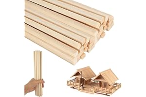 FEIFANCHOICE 50Pcs Balsa Wood Sticks, 5 x 5 x 300 mm Square Wooden Sticks for Craft, Natural Wood Craft Sticks, Craft Wood for DIY, Art & Woodcraft