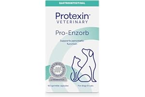 Protexin Veterinary Pro-Enzorb, Probiotics for Cats and Dogs for pancreatic support, 60 sprinkle capsules