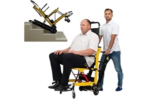 TISTIK Elektrischer Rollstuhl für ältere Menschen zum Treppensteigen, Tragbarer Leichter Treppenlift, Treppenlifte Patienten-Transporthilfe für Behinderte mit leistungsstarken Motoren,Yellow