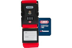 ABUS Bagageband med TSA-lås 620TSA/192 – resväska med 3-siffrig nummerkod – namnskylt ingår –