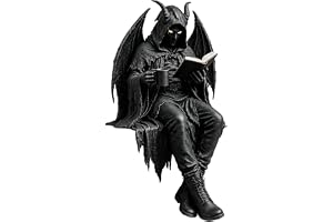 Gotisk bokhylla , fantasy rödbrun figur, läskig hylla prydnad | Gotisk mörk fantasifigur, gotisk fantasi svart-robed staty, mystisk lässkulptur, lämplig för