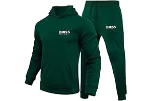 WAZHAKU Survêtement de sport pour homme, long, confortable et surdimensionné, 2 pièces, sweat à capuche et pantalon, avec motif de lettres créatives, pour l’automne et l’hiver