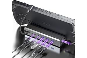 FIEHDUW 6-in-1 Steam Deck Dock - Ultimate Gaming Hub for Steam Deck, High-Performance Steam Deck Docking Station with 1000Mbps Ethernet, 4K@60Hz HDMI, 100W Type-C PD Fast Charging and 3 USB 3.0 Ports