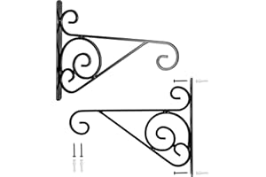 iBorn Hanging Basket Bracket Hanger for Bird Feeder Planter Latern Wind Chimes Heavy Duty Outdoor Garden Walll Hook Plant Hook Pack of 2