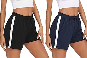Litherday Pantalón Deportivo Mujer Verano Pantalón Deporte Mujer Corto Pantalones Chandal Mujer Algodón Pantalón Corto con Cintura y Cordón para Jogging Yoga S-XXL