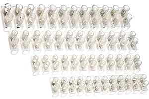 BRACKIT Wire Connectors - Multi Pack of 4 - Clear Electrical Terminal Block - 2 Sizes 5 Amp and 10 Amp – 2 Strips Per Size –12 Way Electrical Connectors