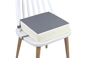 COURTI Tragbares Sitzerhöhung, Hochstuhl, waschbar, mit Sicherheitsschnalle, für Mahlzeiten, Reisen, Bambus, Kinder (grau)