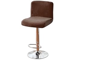 Leomix Stretch Square Swivel Bar Stool Covers Set of 2/4/6, Velvet Bar Stool Chair Covers, for Counter Height Mid Low Back Chair Protector,H,4pack