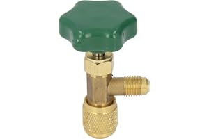 Oumefar Air Conditioning Air Conditioning Valve Copper, ABS Safe, 1/4 Inch Sae Air Tank Valve, Non-Slip, for 7/16 Inch 28UNF Thread