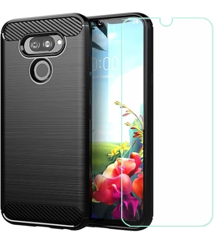 Cover Per LG K40S + Pellicola In Vetro Temperato: Protezione Completa Con Custodia Morbida In Silicone Nero (3 Pezzi)