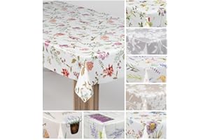 ‎LARO laro Wachstuch-Tischdecke Wachstischdecke Gartentischdecke, Muster:Blumen Ranken Bunt, Größe:100x140