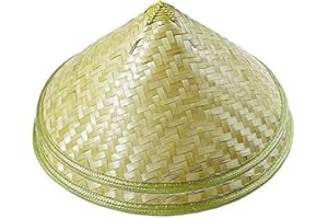 TIETHEKNOT Zhou Langer traditioneller chinesischer Erwachsenenhut, orientalisch, für Garten, Eimerhut, Reishut, beige, 2 Stück