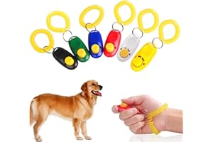 GHEART Hund Clicker, Trainings-Clicker mit Handschlaufe, Hundetraining Klicker, Finger Clicker für Clickertraining, Hundeerziehung und Hundetraining für Hund, Katze, Pferd, 6 Stück