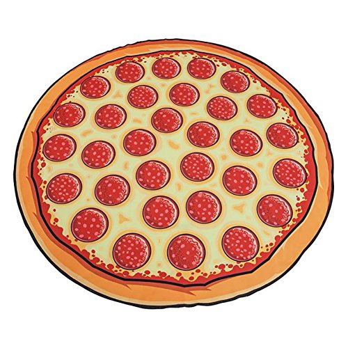 Wingogo Hamburger Pizza Cute Dünn Beach Decke Handtuch Runde Yoga Mat